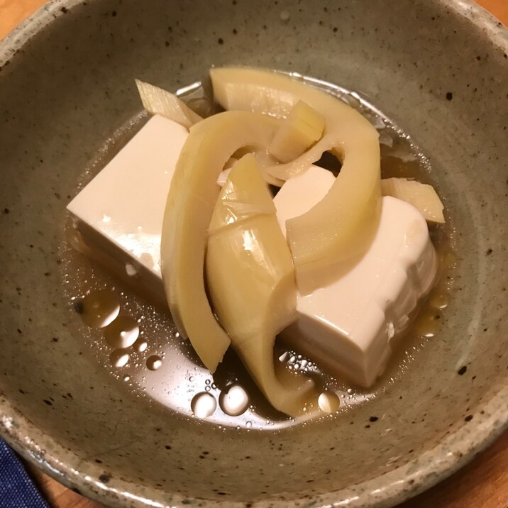 破竹と豆腐のめんつゆ煮